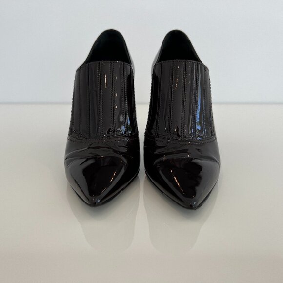 VALENTINO GARAVANI BROWN PATENT LEATHER ANKLE BOOTS SIZE IT 38 / US 8 - Picture 13 of 15